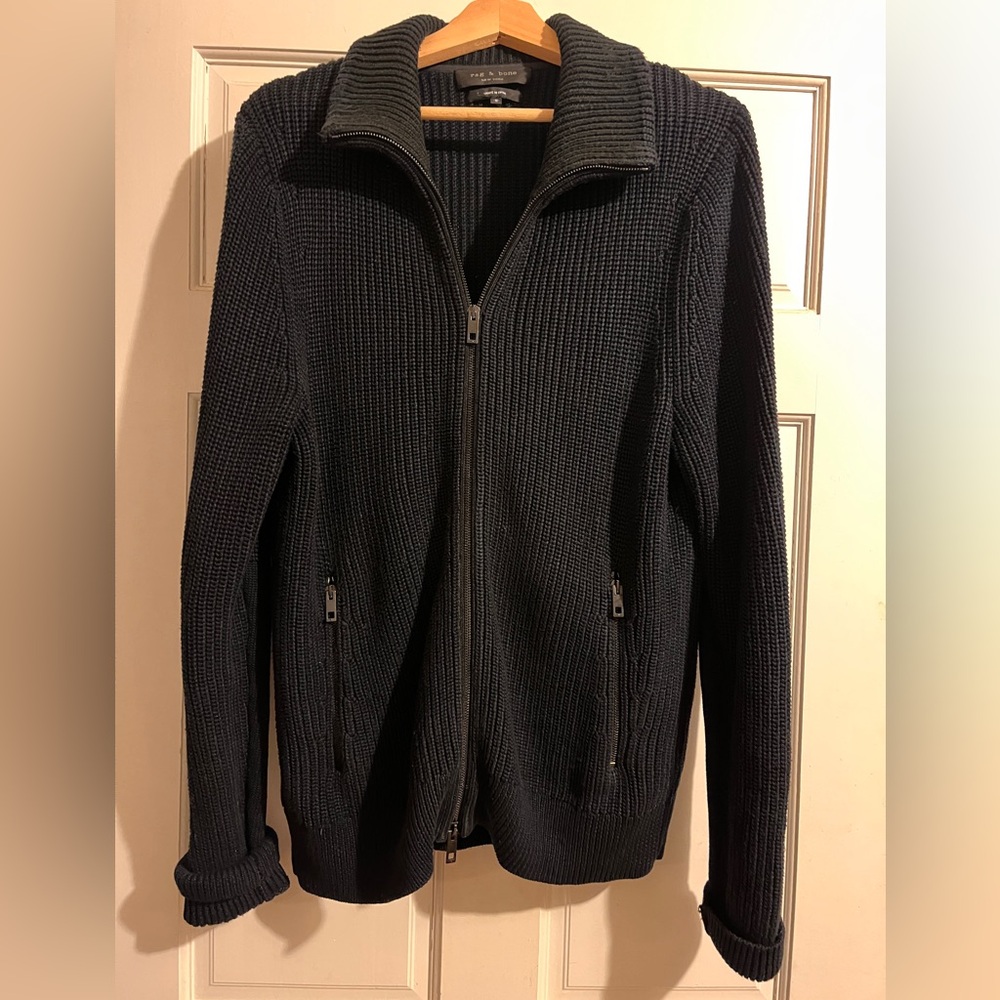 Rag & Bone 100% Cotton Full Zip Cardigan Sweater Size Medium